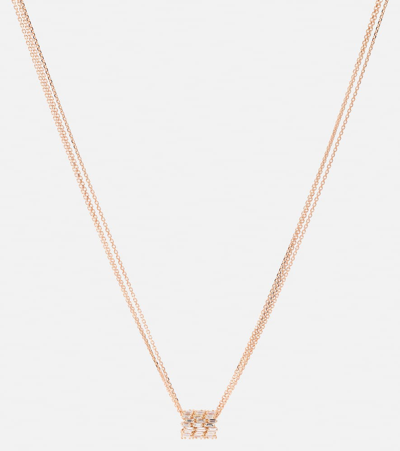 Shop Suzanne Kalan 18kt Rose Gold Necklace With Diamonds In Pink