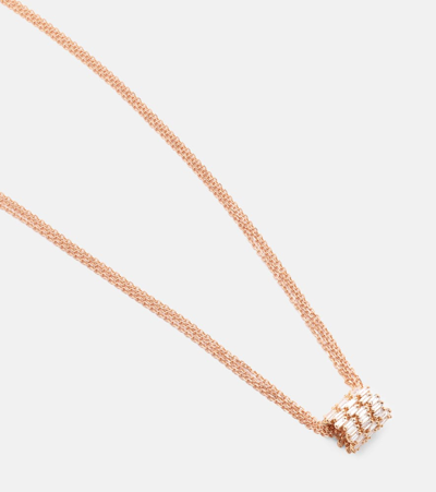 Shop Suzanne Kalan 18kt Rose Gold Necklace With Diamonds In Pink