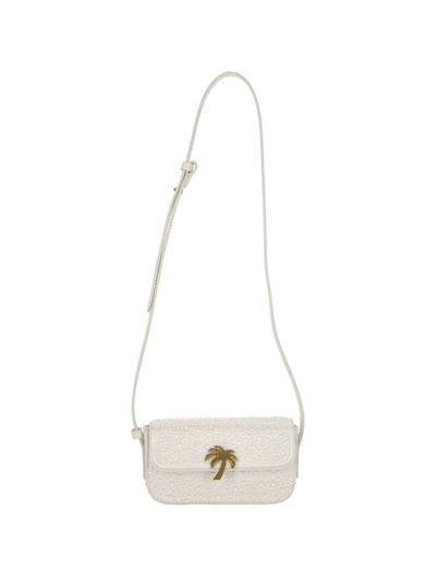 Shop Palm Angels Palm Plaque Foldover Top Phone Bag In White