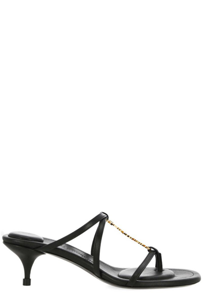 Shop Jacquemus Strappy Charm Mules In Black