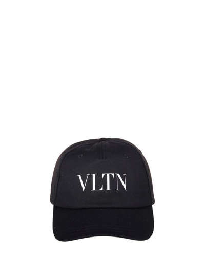 Shop Valentino Vltn Logo Printed Baseball Cap In Black