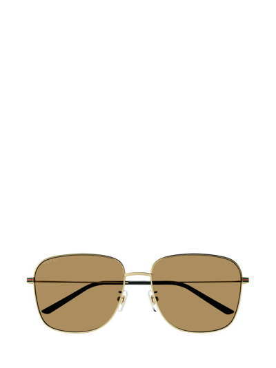 Shop Gucci Eyewear Square In Gold
