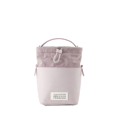 Shop Maison Margiela 5ac Drawstring Small Bucket Bag In Purple