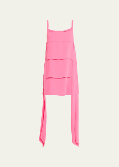 Shop Alexis Hazel Tiered Square-neck Mini Dress In Pink