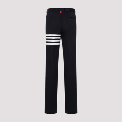 Shop Thom Browne Them Browne 4-bar Unconstructed Trousers Pants In Blue