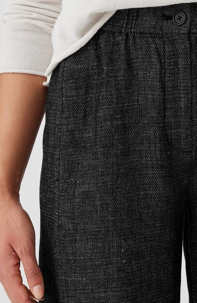 Shop Eileen Fisher Hemp & Organic Cotton Ankle Wide Leg Pants In Black