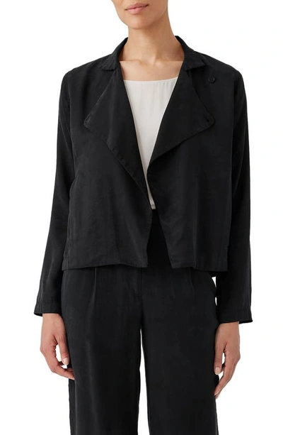 Shop Eileen Fisher Open Front Jacket In Black