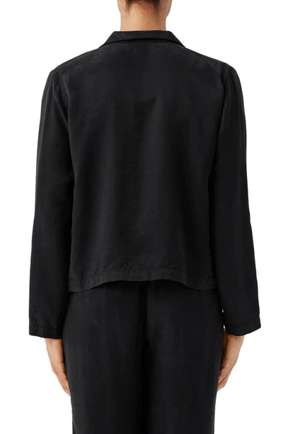 Shop Eileen Fisher Open Front Jacket In Black