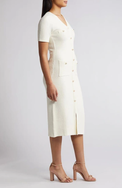Shop Zoe And Claire Button Front Sweater Dress In White