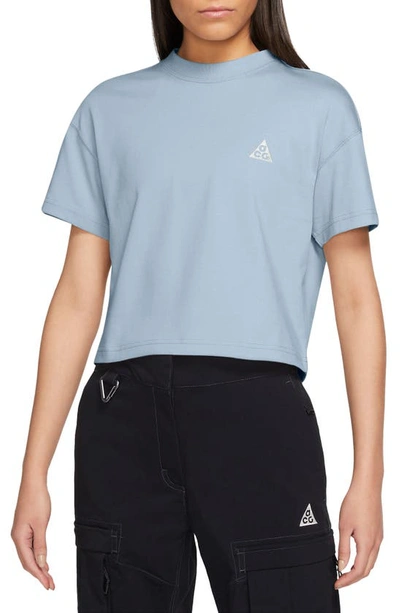 Shop Nike Acg Dri-fit Adv Oversize T-shirt In Light Armory Blue/ White