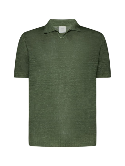 Shop 120% Lino T-shirts And Polos In Medium Green Soft Fade