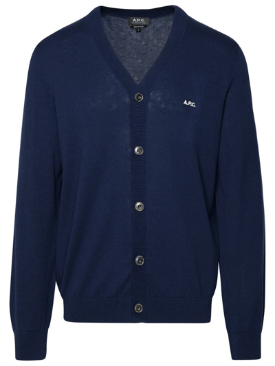 Shop A.p.c. Navy Cotton Cardigan