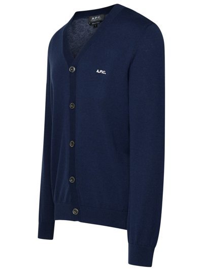 Shop A.p.c. Navy Cotton Cardigan