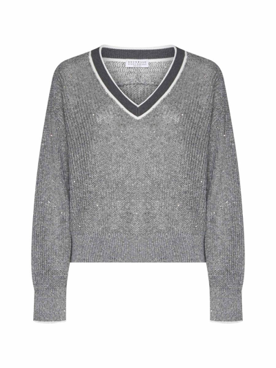 Shop Brunello Cucinelli Sweaters In Grigio Medio