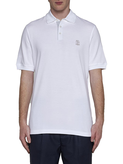 Shop Brunello Cucinelli T-shirts And Polos In Bianco Ottico Tp