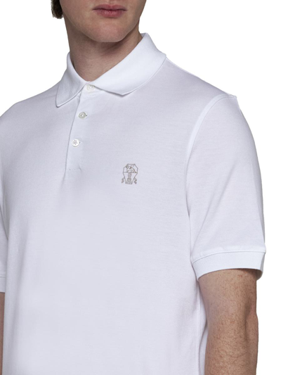 Shop Brunello Cucinelli T-shirts And Polos In Bianco Ottico Tp