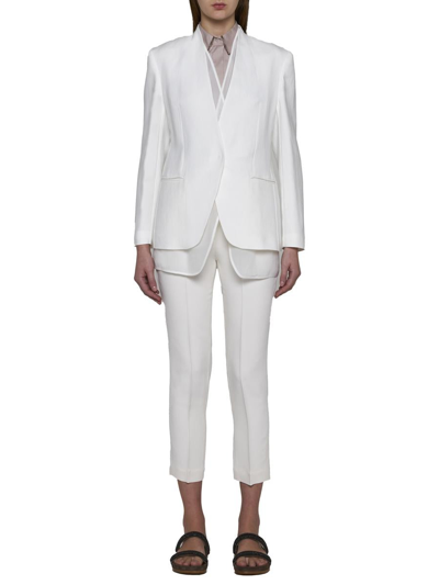 Shop Brunello Cucinelli Trousers In Pure White