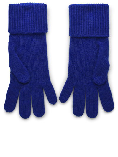 Shop Burberry Blue Cashmere Blend Gloves