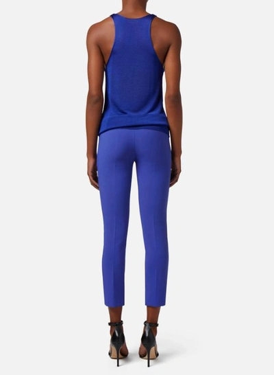 Shop Elisabetta Franchi Trousers In Blue Indaco