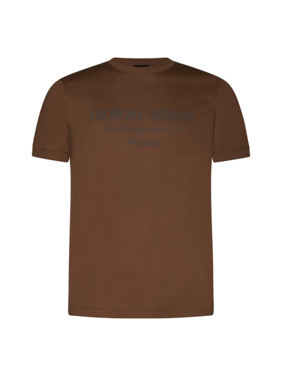 Shop Giorgio Armani T-shirts And Polos In Brandy