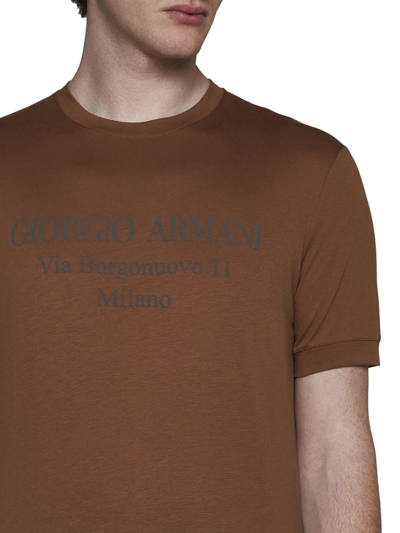 Shop Giorgio Armani T-shirts And Polos In Brandy