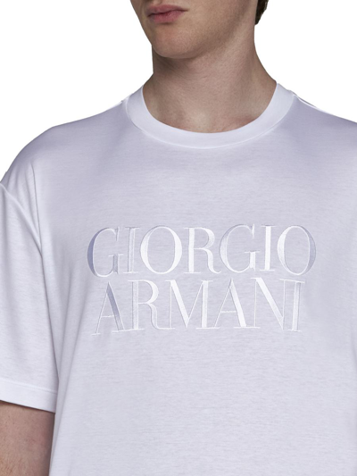 Shop Giorgio Armani T-shirts And Polos In Bianco Otticco