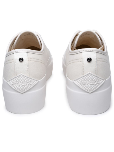 Shop Jimmy Choo 'palm Maxi' Milk Canvas Sneakers In Cream