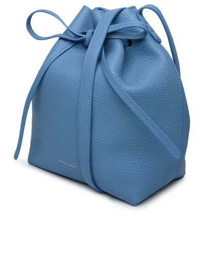 Shop Mansur Gavriel Lake Leather Mini Bucket Bag In Blue