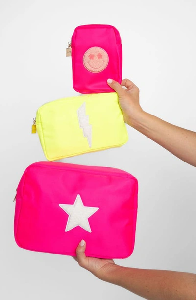 Shop Bloc Bags Xl Heart Cosmetics Bag In Baby Pink