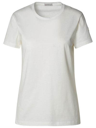 Shop Moncler Sleeve Logo T-shirt In White