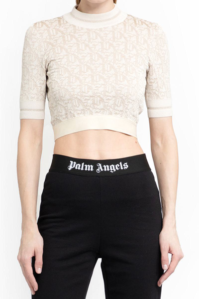 Shop Palm Angels Tops In Gold
