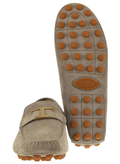 Shop Tod's Flat Shoes In Dove Grey