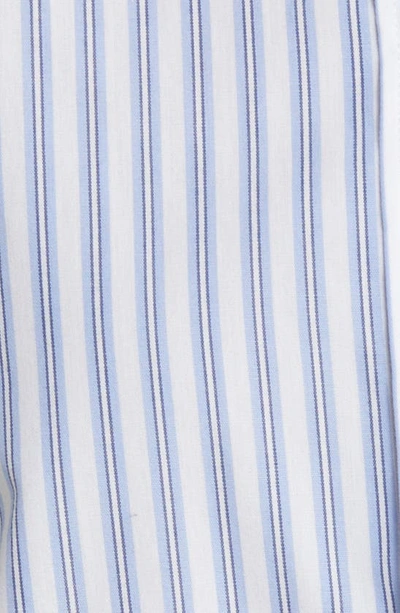 Shop Closed Classic Stripe Organic Cotton Crop Shirt In Blue Horizon