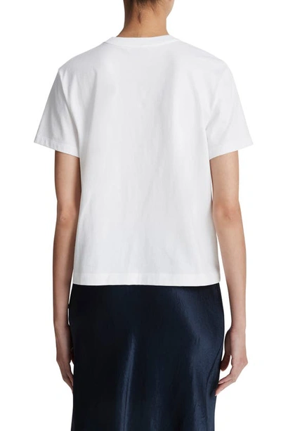 Shop Vince Pima Cotton Crewneck T-shirt In Optic White