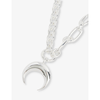 Shop Marine Serre Crescent-moon Silver-tone Brass Pendant Necklace