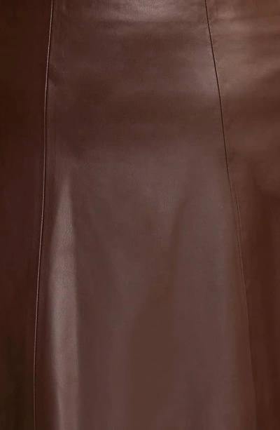 Shop Estelle Ashdown Faux Leather A-line Skirt In Chocolate