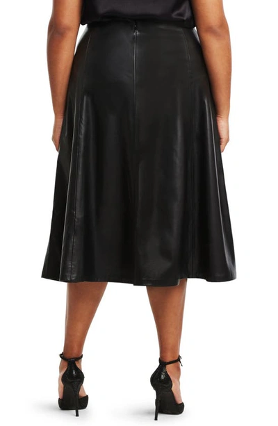 Shop Estelle Ashdown Faux Leather A-line Skirt In Black