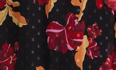 Shop Estelle Floral Long Sleeve Chiffon Midi Dress In Print