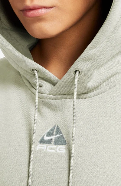 Shop Nike Acg Therma-fit Tuff Fleece Hoodie In Sea Glass/ Summit White