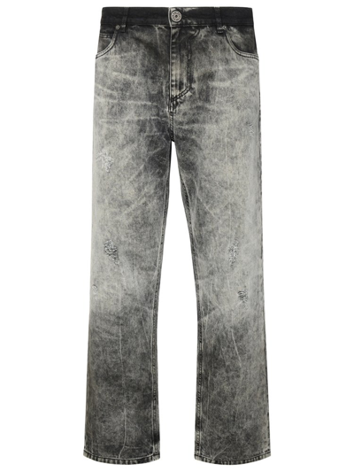 Shop Balmain Straight Washed Effect Leg Jeans In Multi