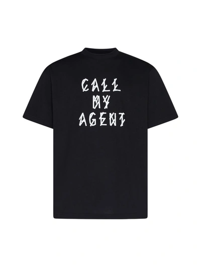 Shop M44 Label Group 44 Label Group T-shirts And Polos In Black+call My Agent