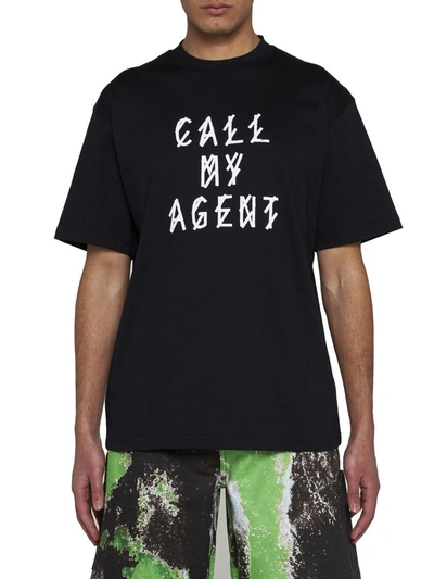 Shop M44 Label Group 44 Label Group T-shirts And Polos In Black+call My Agent