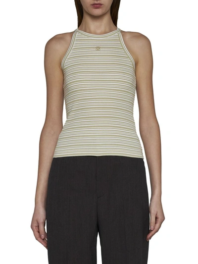 Shop Filippa K Top In Dark Yellow White Stripes