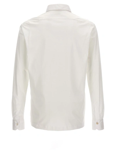 Shop Kiton Piqué Cotton Polo Shirt In White