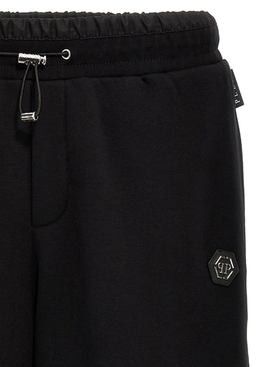 Shop Philipp Plein Logo Plaque Bermuda Shorts In Black