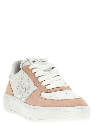 Shop Stuart Weitzman 'courtside Monogram' Sneakers In Pink