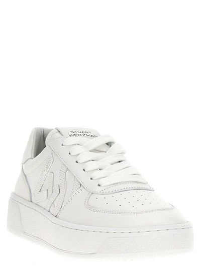 Shop Stuart Weitzman 'courtside Monogram' Sneakers In White