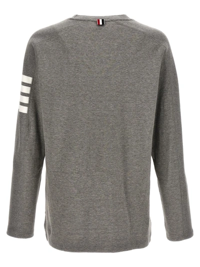 Shop Thom Browne '4 Bar' T-shirt In Gray
