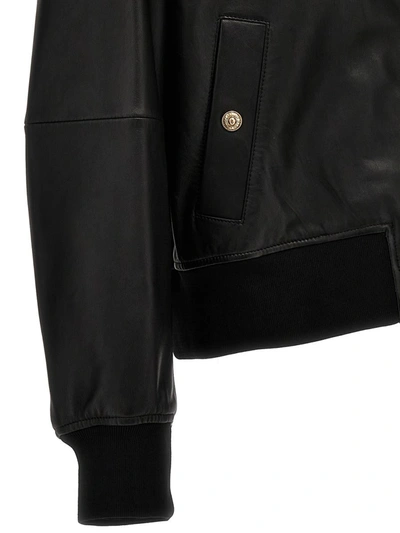 Shop Versace Jeans Couture 'v-emblem' Bomber Jacket In Black