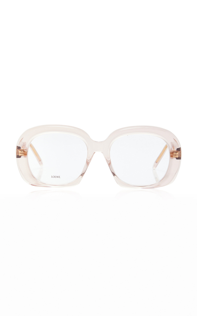 Shop Loewe Curvy Square-frame Acetate Sunglasses In Pink